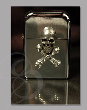 Skull n Bones Lighter with Inset Stones