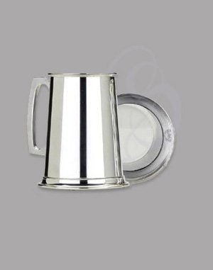 Glass Bottom Pewter Tankard