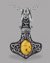 Small image #1 for Thor's Thunder-dragon pendant inset with genuine amber stone.