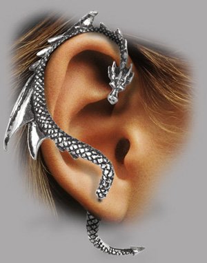 Whispering Dragon Ear Wrap - Sinuous, Full-Ear Dragon-Cuff.