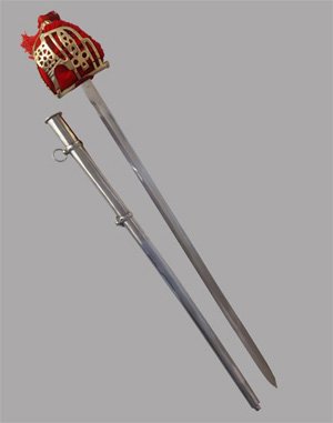 Scottish Basket Hilt with Red Velvet Lined Brass Basket