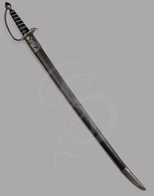 Weathered Pirate Sword with Skull and Crossbones Sheath