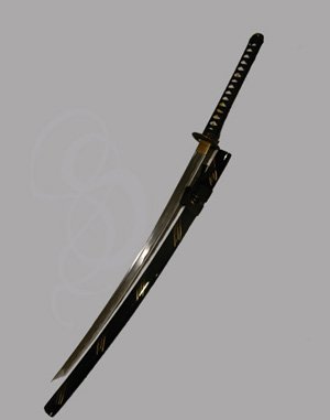 Draco Katana with Rayskin Handle and black scabbard.