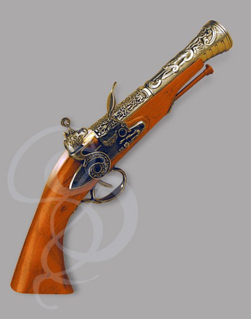 Flintlock Boarding Pistol, Brass