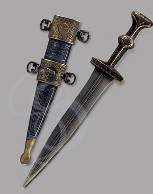 Decorative Roman Pugio Dagger With Double Belt Loops