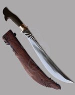Lorei  - Premium Curve-bladed Short Sword with Carved Wooden Sheath