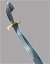 Small image #2 for Premium Broad-bladed Short Sword with Carved Wooden Sheath