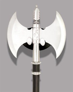 Crescent Moon - Fantasy Stainless Steel Double Balded Battle Axe with Wire Wrapped Handle