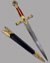 Small image #2 for Decorative Masonic Short Sword with Blue or Red Velvet Grip