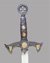 Small image #2 for Knight Templar Sword with Pewter Colored Hilt with Golden Accents