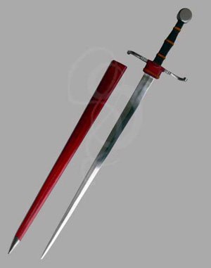 European Bastard Sword with Elegant Red Scabbard