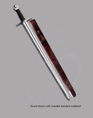 Royal Knight Arming Sword with Leather Scabbard