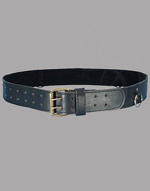 Leather Ring Belt - Thick Leather Medieval belt with Utility Hooks