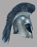 Troy Helmet with Dark Metal finish with Black Plume 