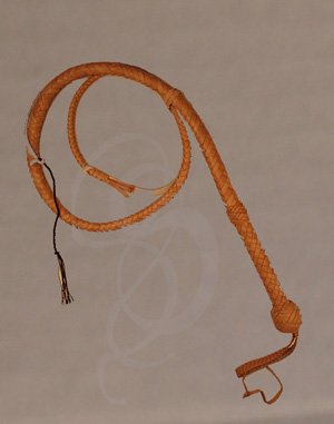 Decorated Braided Leather Bullwhip