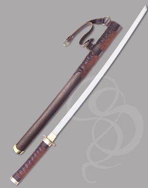 Leather-Braided Samurai Sword: Katana