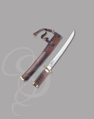 Leather-Braided Samurai Sword: Tanto