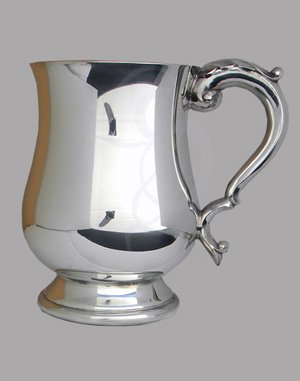 Georgian Heavy Gauge Pewter Tankard 1 Pint